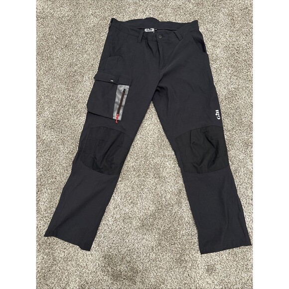 Gill Racing Trousers Gray Marine Waterproof Cargo Pocket Pants Men's Size 38x31 - Picture 1 of 8